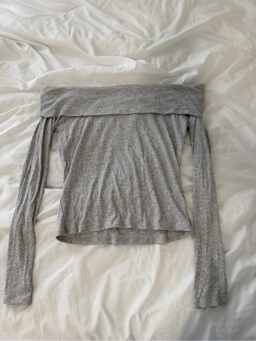 Cotton On Gray Off-the-Shoulder Long Sleeve Top